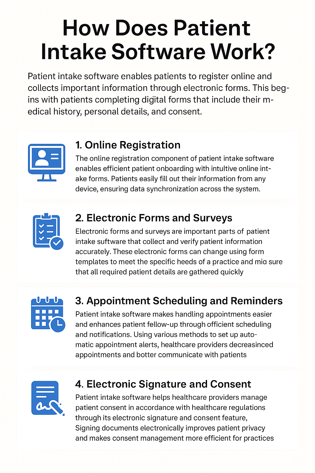 How Patient Intake Software Works - Infographic